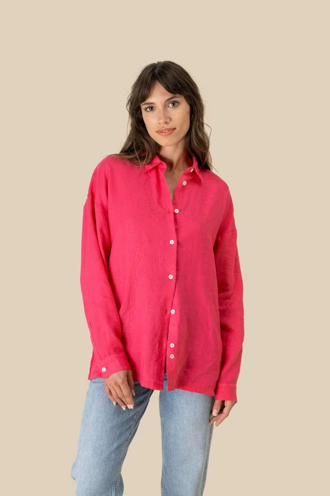 Cămașă damă oversize Spasso Linen SP501 · 125 g/m²