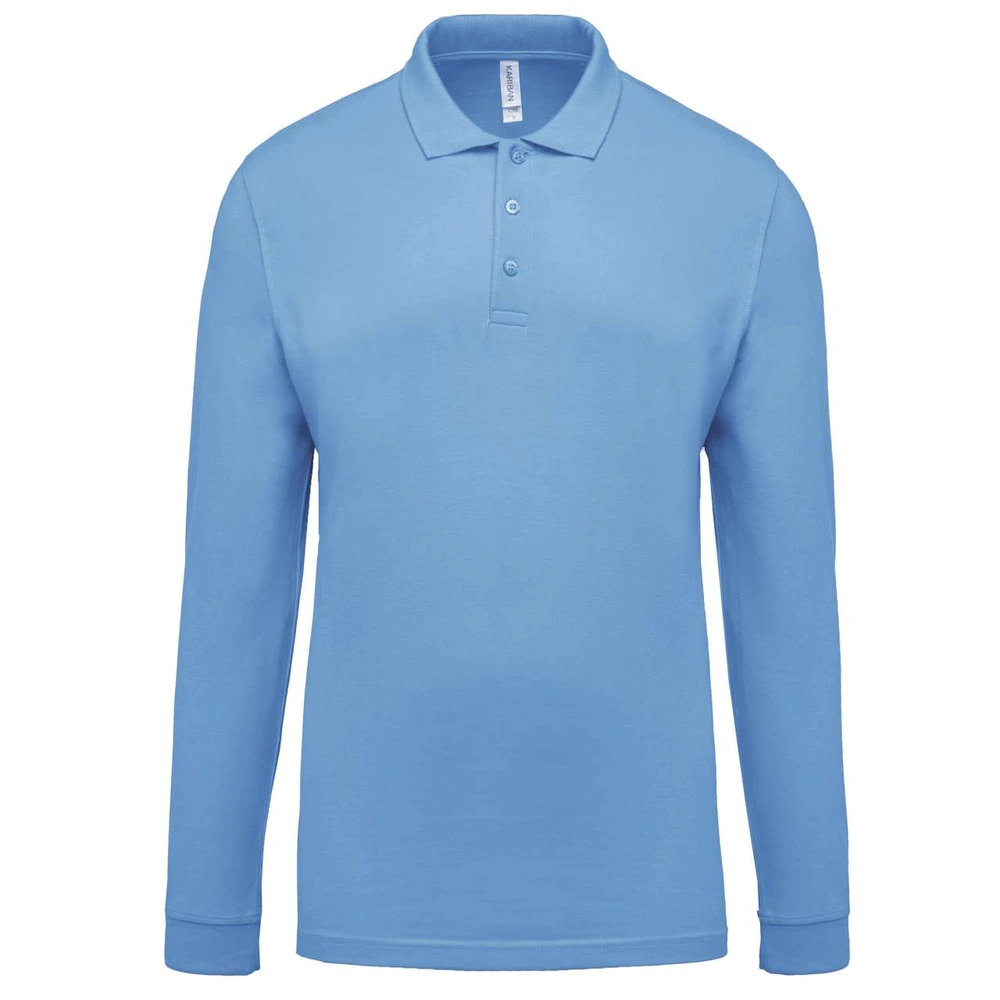 Tricou polo cu mânecă lungă bărbați Kariban Piqué KA256 · 180 g/m², bumbac