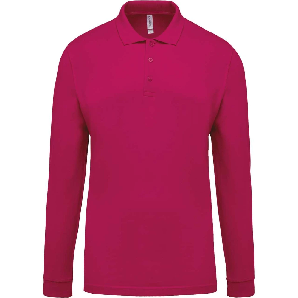 Tricou polo cu mânecă lungă bărbați Kariban Piqué KA256 · 180 g/m², bumbac