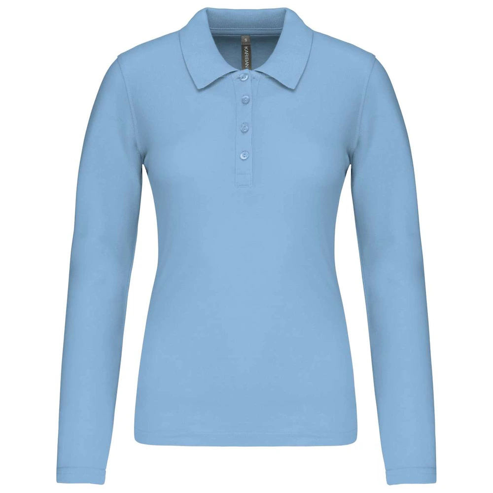 Tricou polo cu mânecă lungă damă Kariban Piqué KA257 · 180 g/m², bumbac