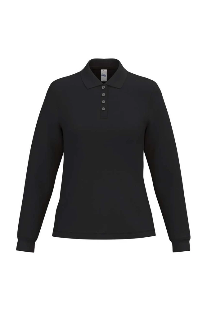 Tricou polo cu mânecă lungă damă iDeal Basic Pique Long-Sleeves IB223 · 200 g/m², bumbac / vâscoză