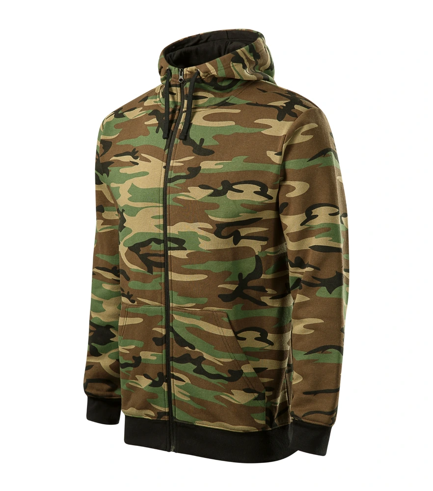 Hanorac cu fermoar bărbați Malfini Zipper Camo · 300 g/m², bumbac / poliester