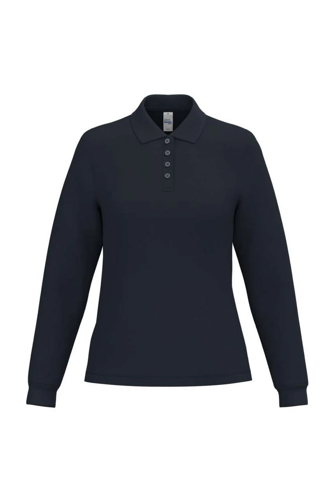 Tricou polo cu mânecă lungă damă iDeal Basic Pique Long-Sleeves IB223 · 200 g/m², bumbac / vâscoză