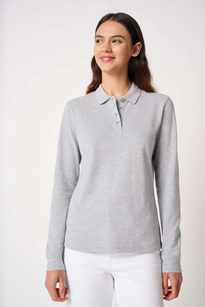 Tricou polo cu mânecă lungă damă iDeal Basic Pique Long-Sleeves IB223 · 200 g/m², bumbac / vâscoză