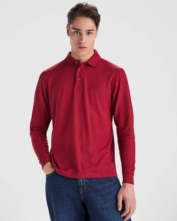 Tricou polo cu mânecă lungă bărbați Roly Carpe PO5009 · 220 g/m², bumbac / poliester