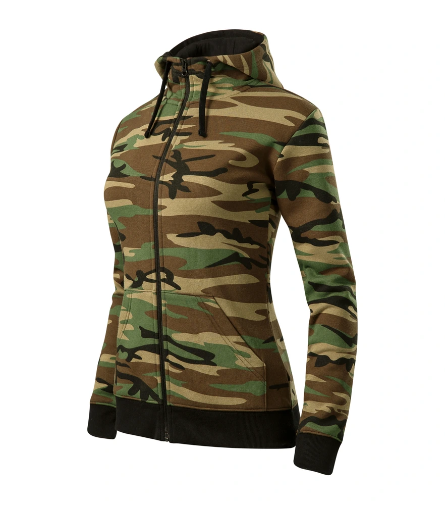 Hanorac cu fermoar damă Malfini Zipper Camo · 300 g/m², bumbac / poliester