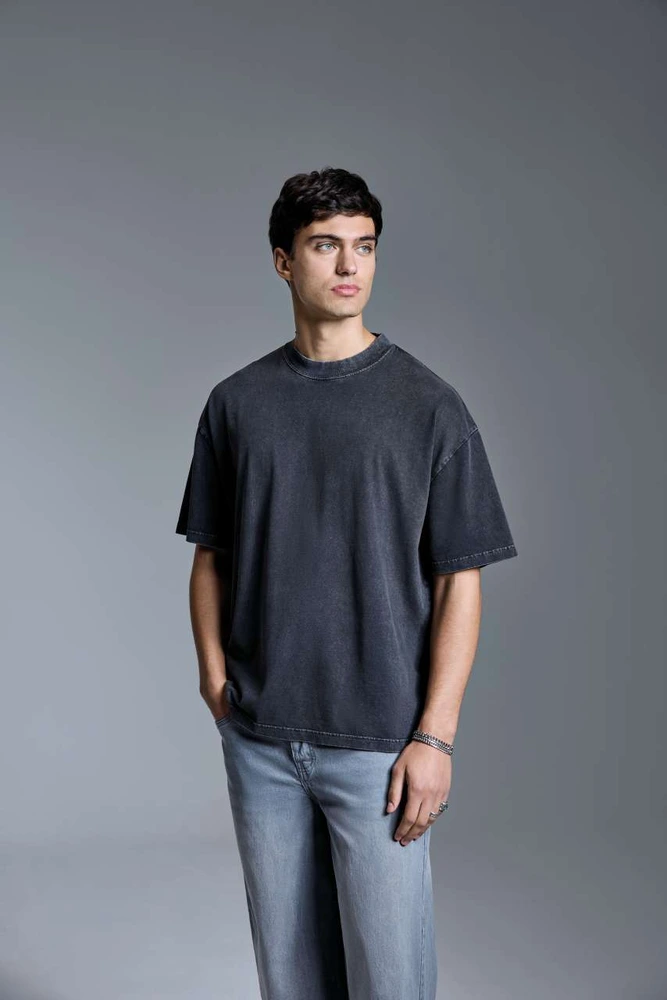 Tricou oversize Anthem Distortion Washed AM019 · 240 g/m², bumbac / bumbac organic