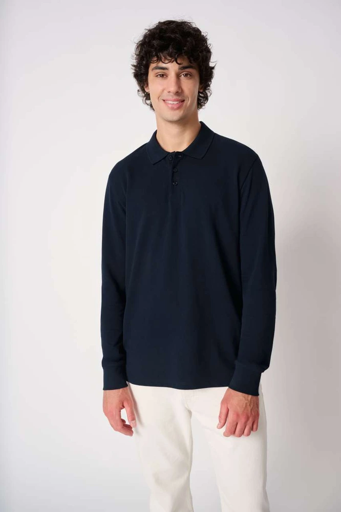 Tricou polo cu mânecă lungă bărbați iDeal Basic Pique Long-Sleeves IB222 · 200 g/m²