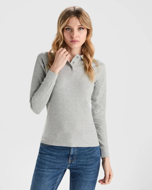 Tricou polo cu mânecă lungă damă Roly Estrella PO6636 · 220 g/m², bumbac / vâscoză