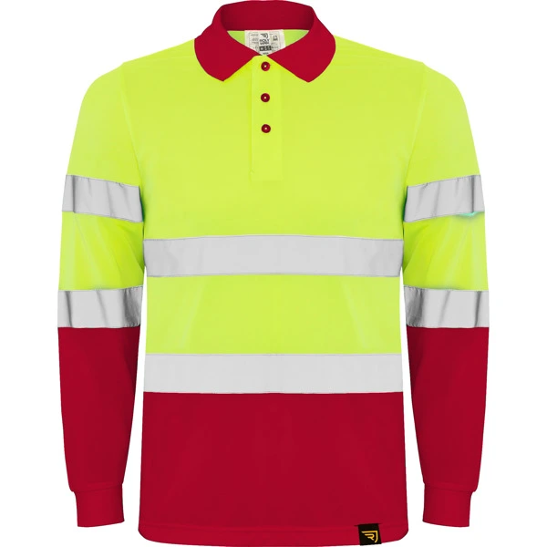 Tricou polo cu mânecă lungă bărbați Roly Polaris HV9306 · 170 g/m², poliester
