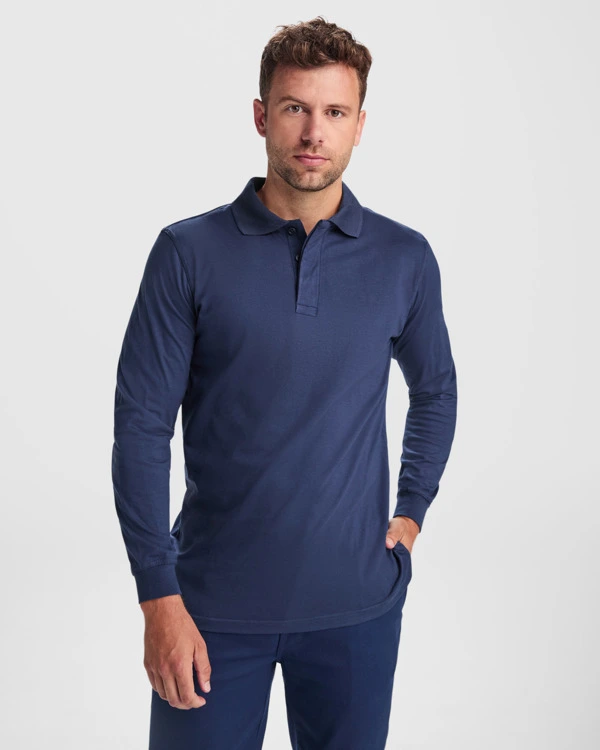 Tricou polo cu mânecă lungă Roly Santana FR9402 · 220 g/m², bumbac