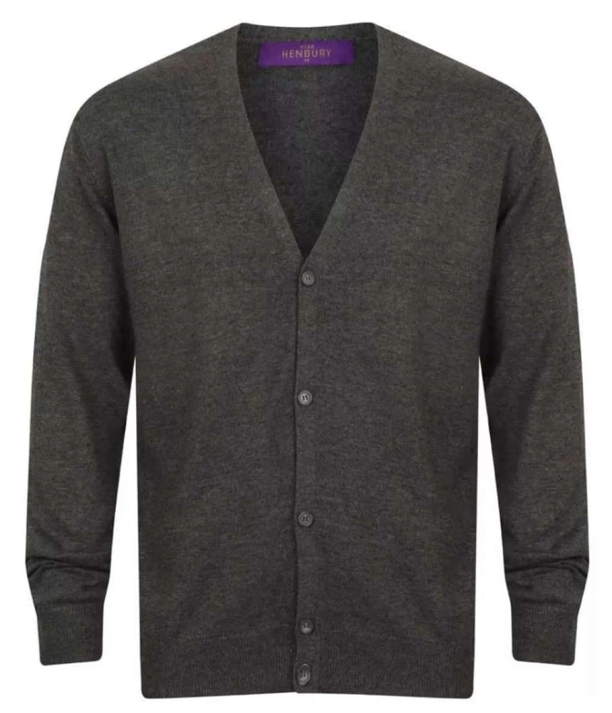 Pulover bărbați Henbury Button Cardigan HN722 · bumbac / acril