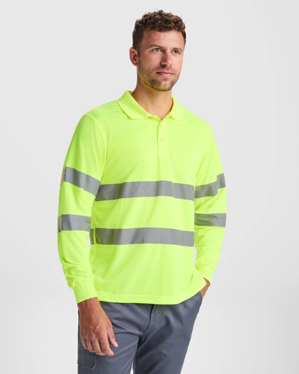 Tricou polo cu mânecă lungă bărbați Roly Polaris HV9306 · 170 g/m², poliester