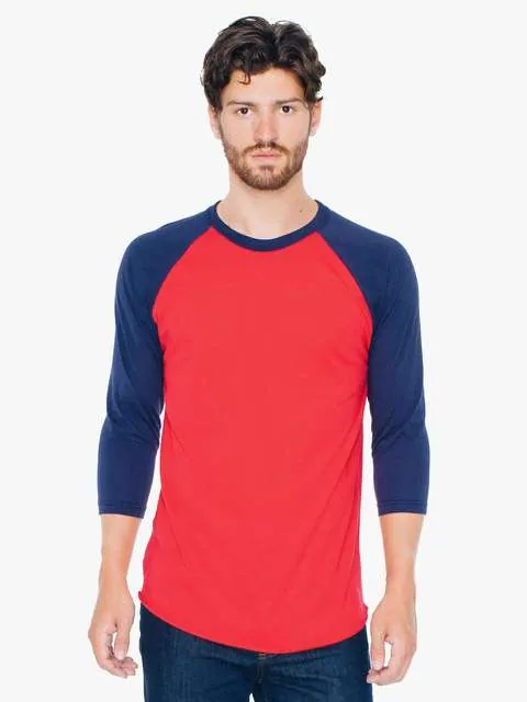 Tricou raglan unisex, din polibumbac, cu maneci 3/4