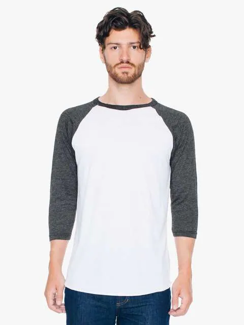 Tricou raglan unisex, din polibumbac, cu maneci 3/4
