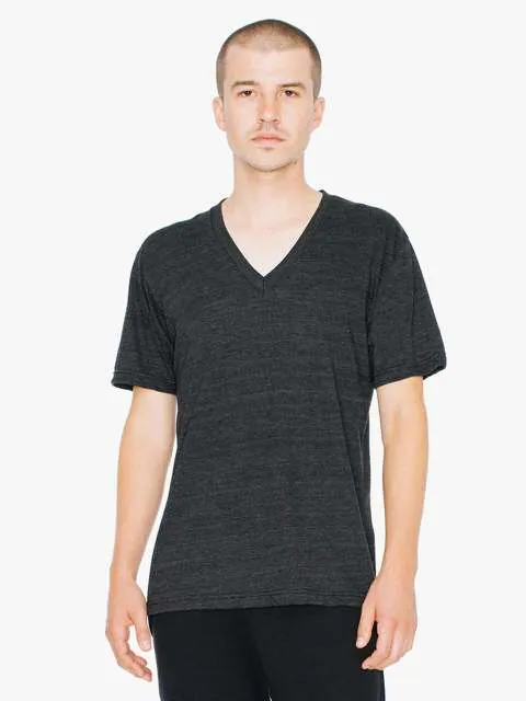Tricou unisex Tri-Blend, cu maneca scurta si decolteu in V - American Apparel
