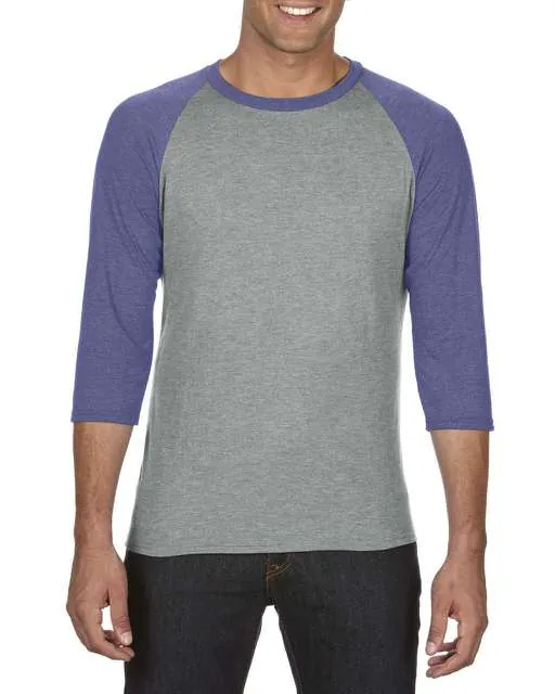 Tricou raglan cu maneci ¾ pentru barbati
