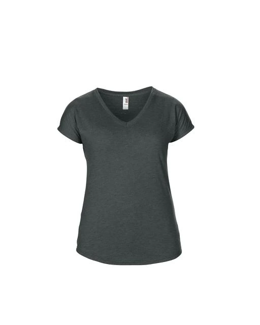 Tricou cu decolteu in V, Tri-Blend, pentru dama