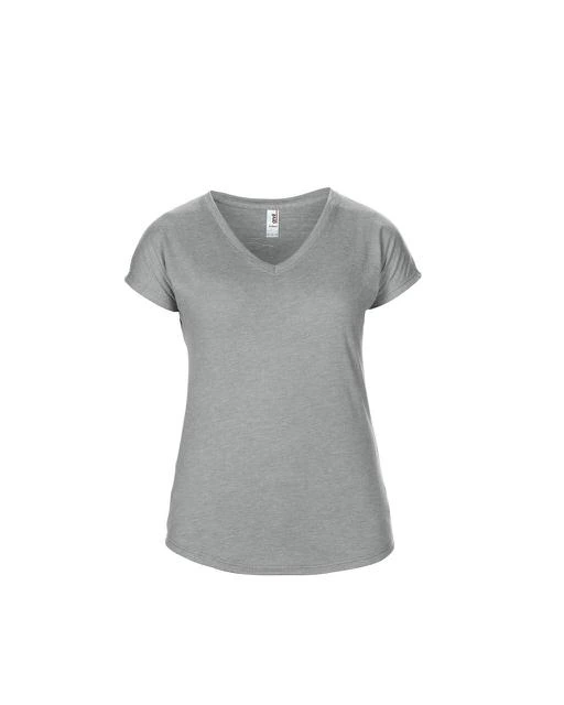 Tricou cu decolteu in V, Tri-Blend, pentru dama