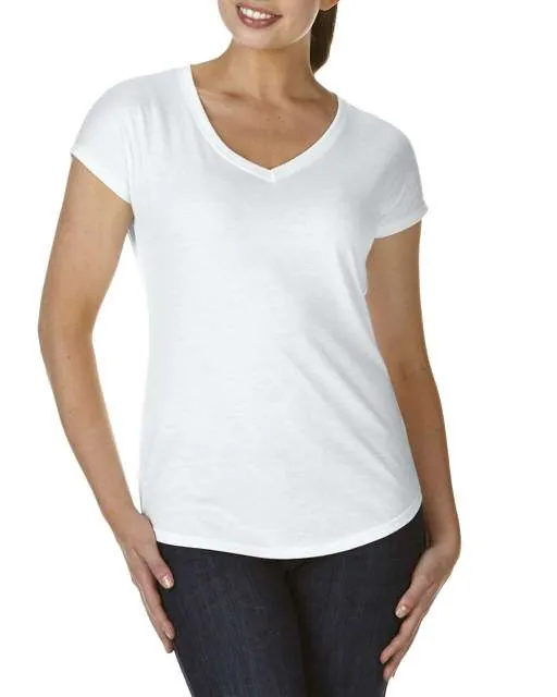 Tricou cu decolteu in V, Tri-Blend, pentru dama
