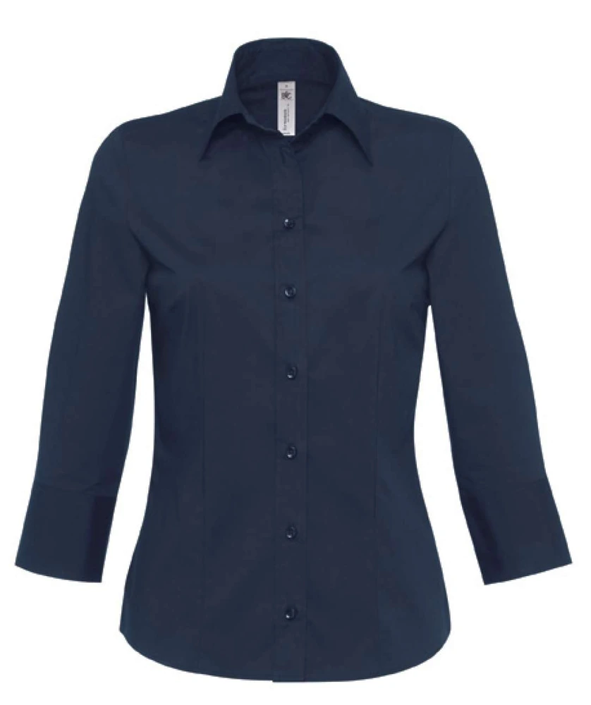 Cămașă damă B&C Milano BCSW520 · 135 g/m², bumbac / elastan