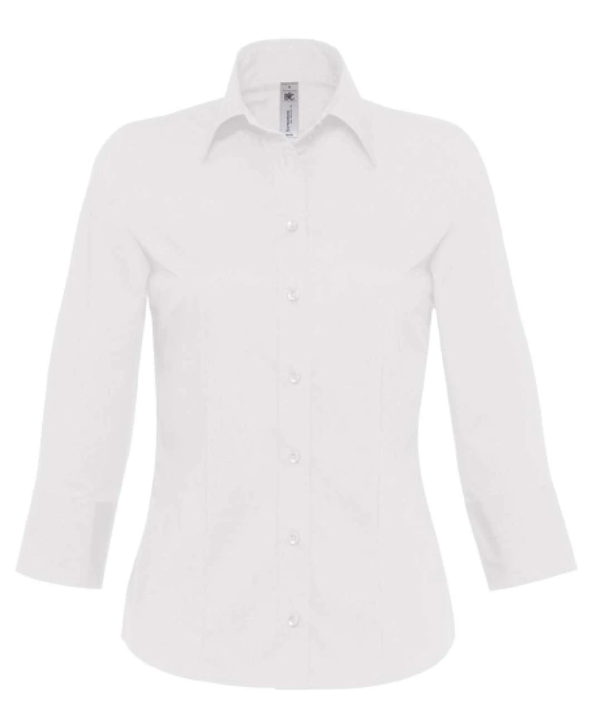 Cămașă damă B&C Milano BCSW520 · 135 g/m², bumbac / elastan