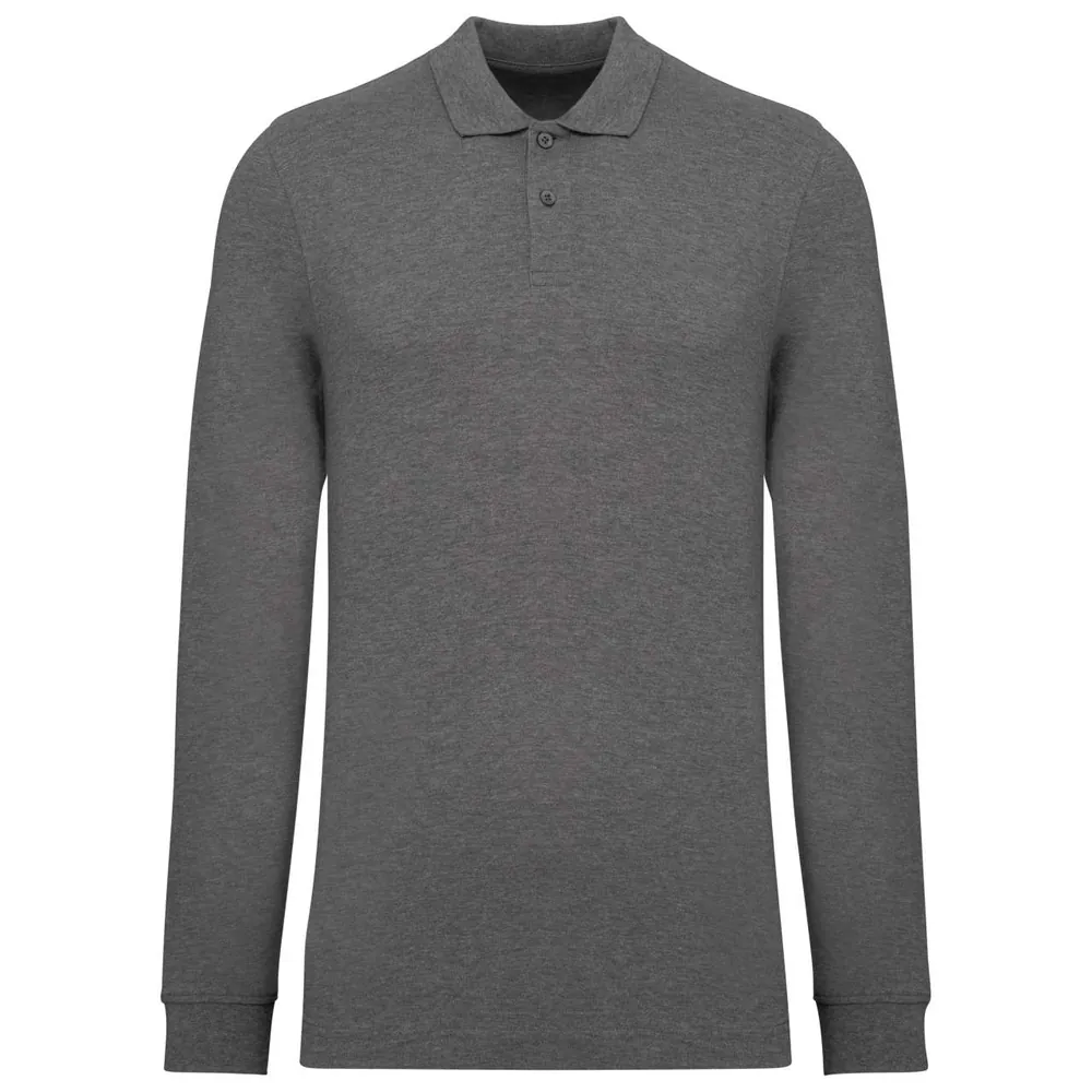 Tricou polo cu mânecă lungă bărbați Kariban Organic 180 Piqué KA2027 · 180 g/m²