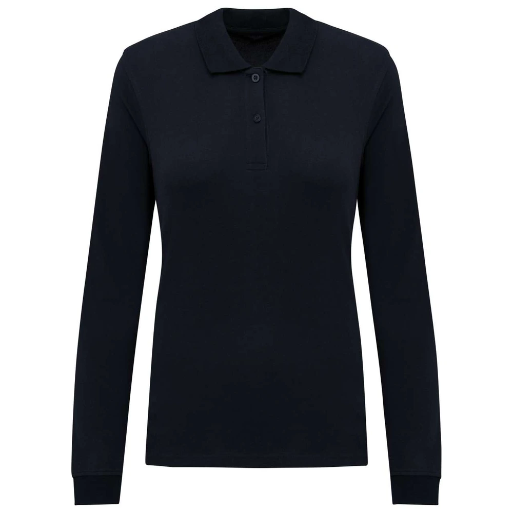 Tricou polo cu mânecă lungă damă Kariban Organic 180 Piqué KA2028 · 180 g/m²