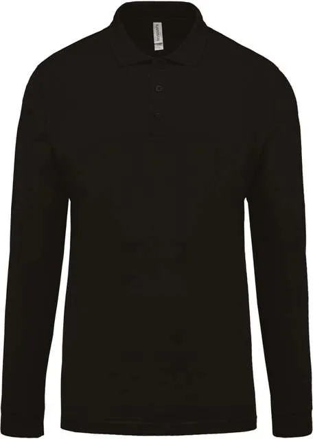 Tricou polo cu mânecă lungă bărbați Kariban Piqué KA256 · 180 g/m², bumbac