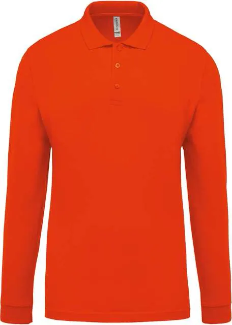 Tricou polo cu mânecă lungă bărbați Kariban Piqué KA256 · 180 g/m², bumbac