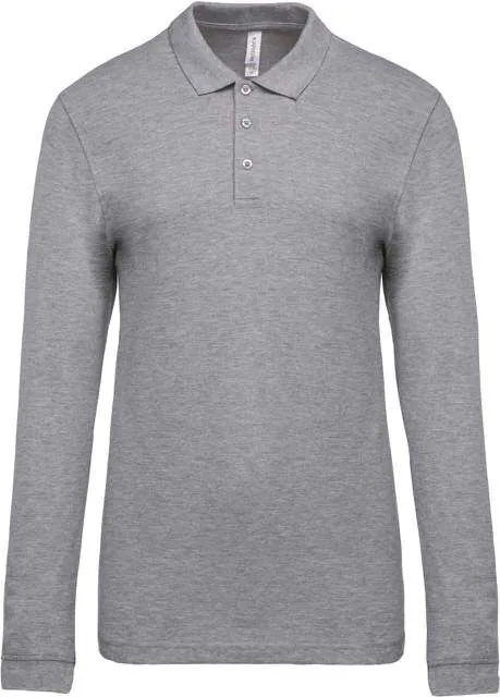Tricou polo cu mânecă lungă bărbați Kariban Piqué KA256 · 180 g/m², bumbac