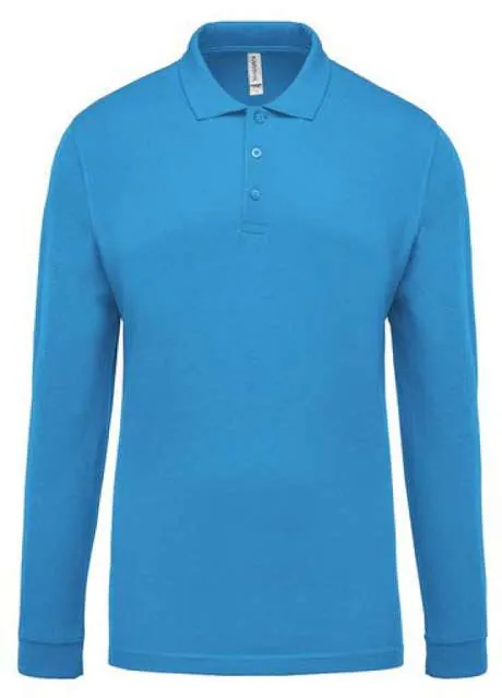 Tricou polo cu mânecă lungă bărbați Kariban Piqué KA256 · 180 g/m², bumbac