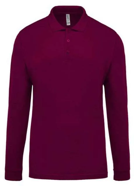 Tricou polo cu mânecă lungă bărbați Kariban Piqué KA256 · 180 g/m², bumbac