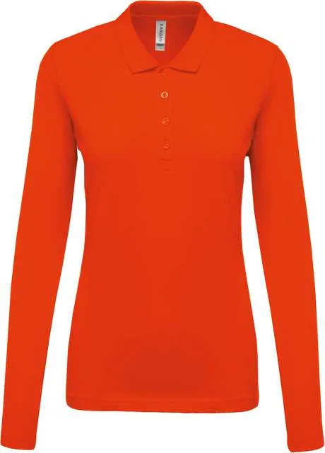 Tricou polo cu mânecă lungă damă Kariban Piqué KA257 · 180 g/m², bumbac