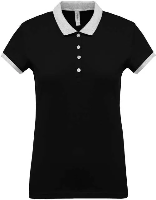 Tricou polo damă Kariban Two-Tone Piqué KA259 · 180 g/m², bumbac