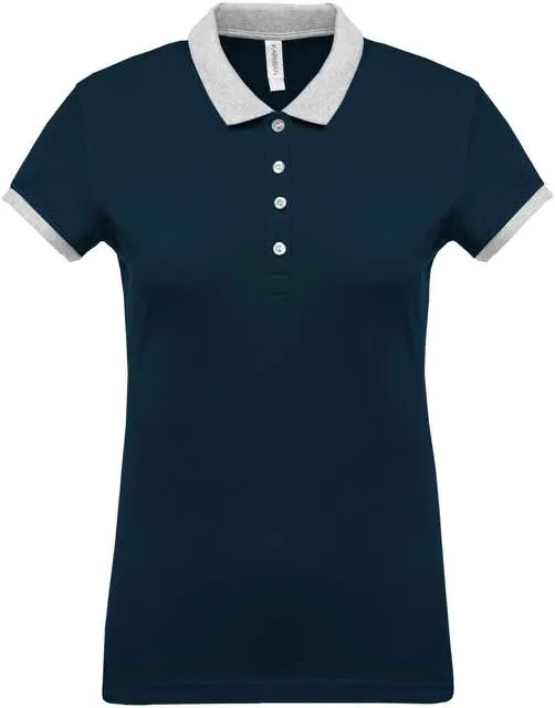 Tricou polo damă Kariban Two-Tone Piqué KA259 · 180 g/m², bumbac