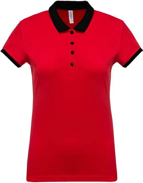 Tricou polo damă Kariban Two-Tone Piqué KA259 · 180 g/m², bumbac