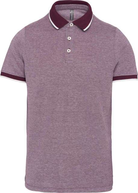 Tricou polo barbati, bicolor marl, cu maneca scurta