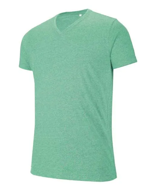 Tricou pentru barbati, cu decolteu in V si maneci scurte Melange