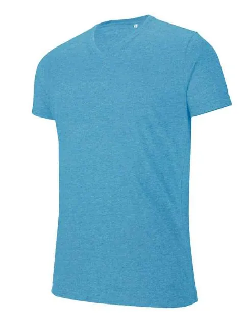 Tricou pentru barbati, cu decolteu in V si maneci scurte Melange