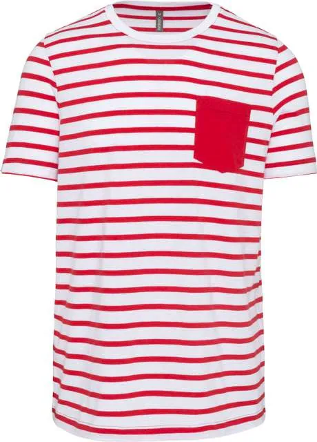 Tricou bărbați Kariban Striped Sailor Pocket KA378 · 160 g/m², bumbac