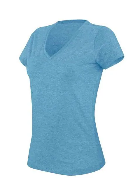 Tricou Melange de dama, cu decolteu in V, maneca scurta