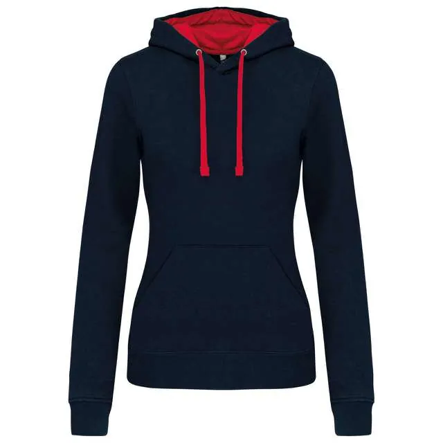 Hanorac cu glugă damă Kariban Contrast KA465 · 280 g/m², bumbac / poliester