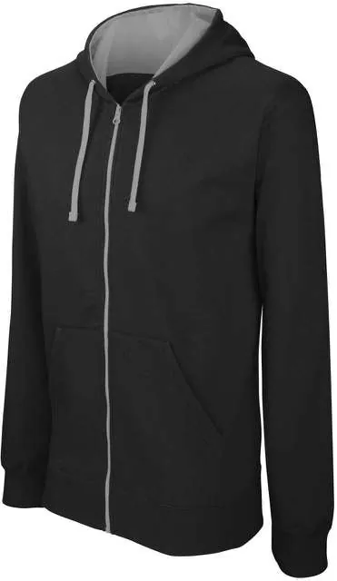 Hanorac cu fermoar bărbați Kariban Contrast KA466 · 280 g/m², bumbac / poliester