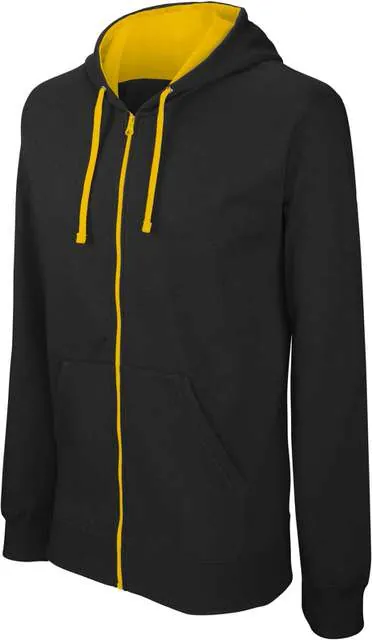 Hanorac cu fermoar bărbați Kariban Contrast KA466 · 280 g/m², bumbac / poliester
