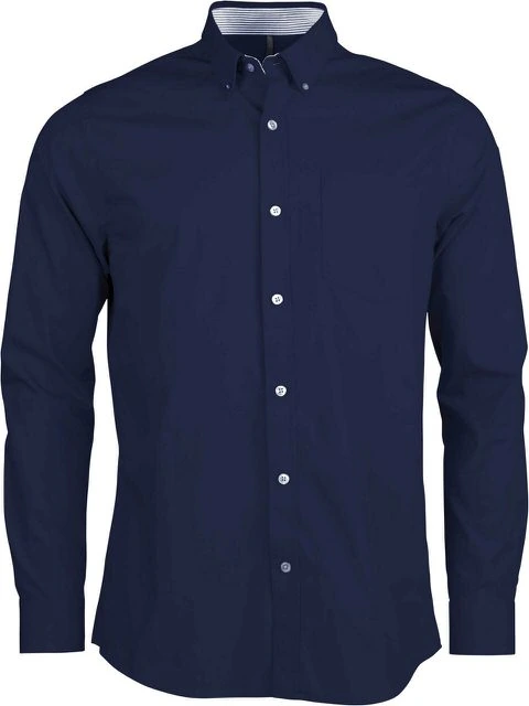 Camasa din poplin de bumbac, cu maneci lungi, pentru barbati