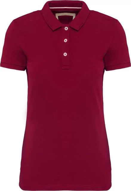 Tricou polo vintage de dama, cu maneca scurta