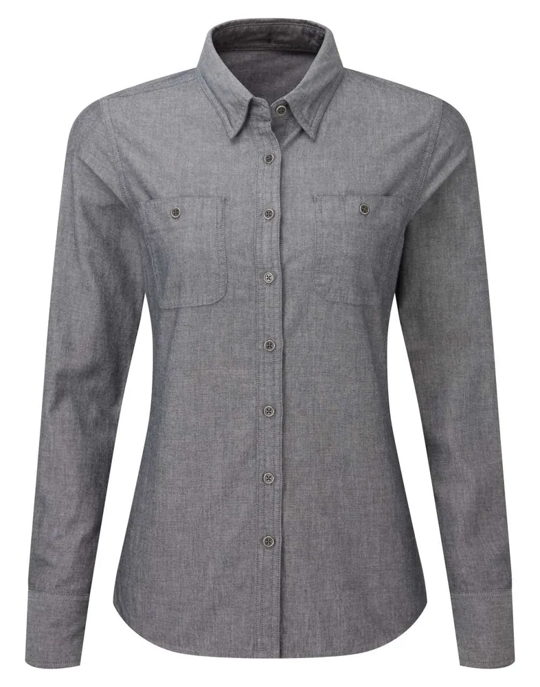 Cămașă damă Premier Organic Chambray Fairtrade PR347 · 160 g/m², bumbac / bumbac organic