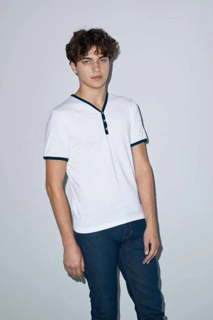 Tricou unisex, polibumbac, cu gat in Y