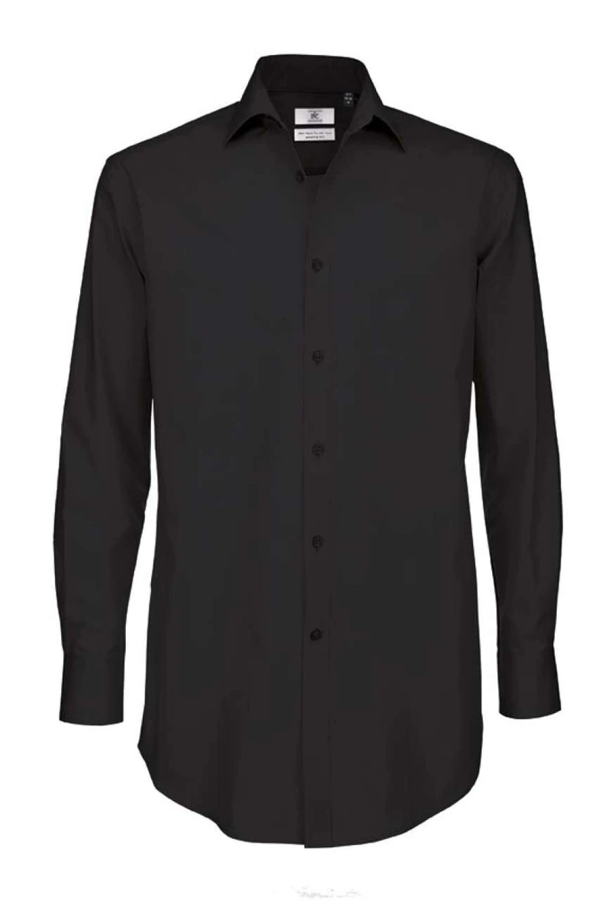 Cămașă bărbați B&C Black Tie LSL BCSMP21 · 135 g/m², bumbac / elastan